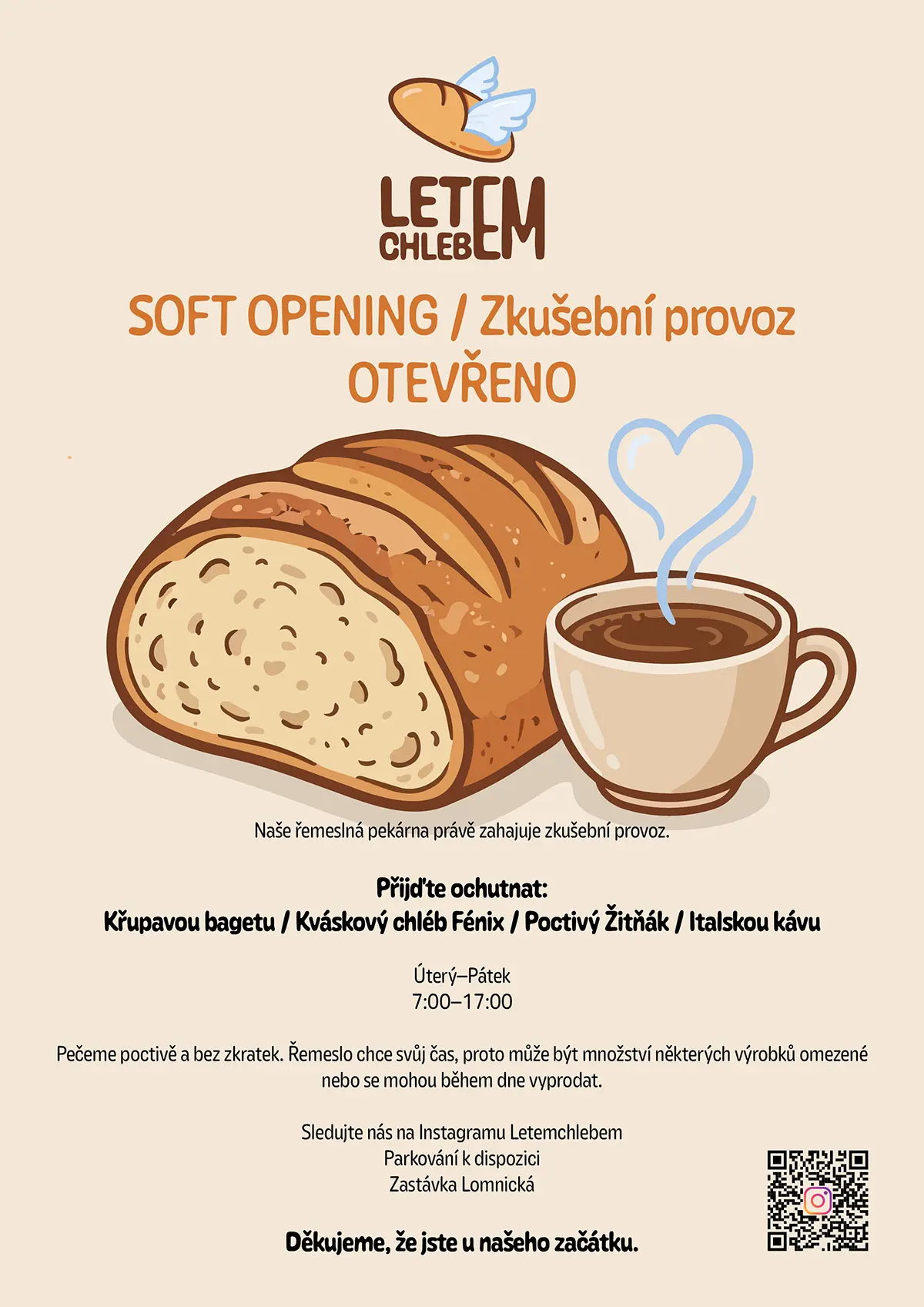 design letáku Letem chlebem